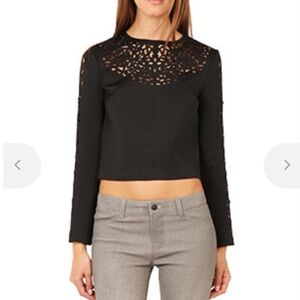 Clover Canyon Black Lace Crop Top
